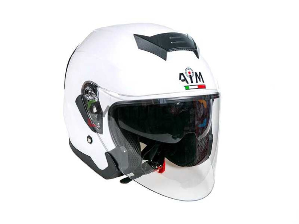 Шлем мото открытый AiM (Аим) JK526 White Glossy M